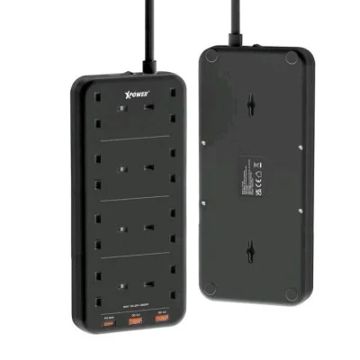 XPower PS8A 3250W 11 Output 2 Usb + 1 Type-C + 8 Uk Sockets Power Strip - Black